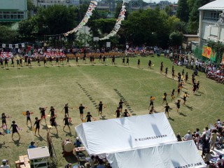 芝生校庭で運動会